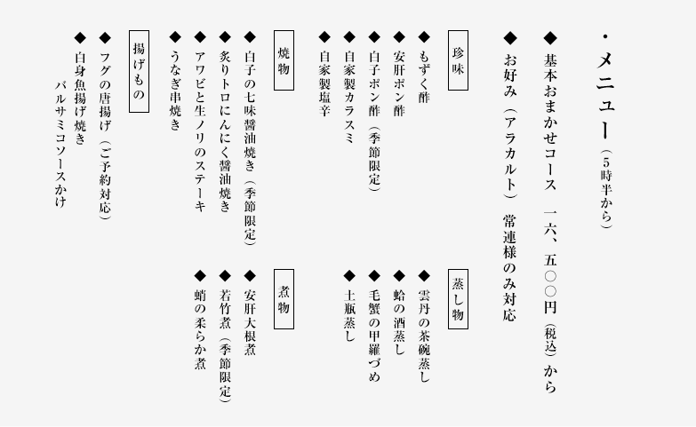 メニュー